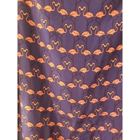 Anthropologie Harlyn 100% Silk Flamingo Repeat Shift Tunic Dress Blue XS - Picture 3 of 11